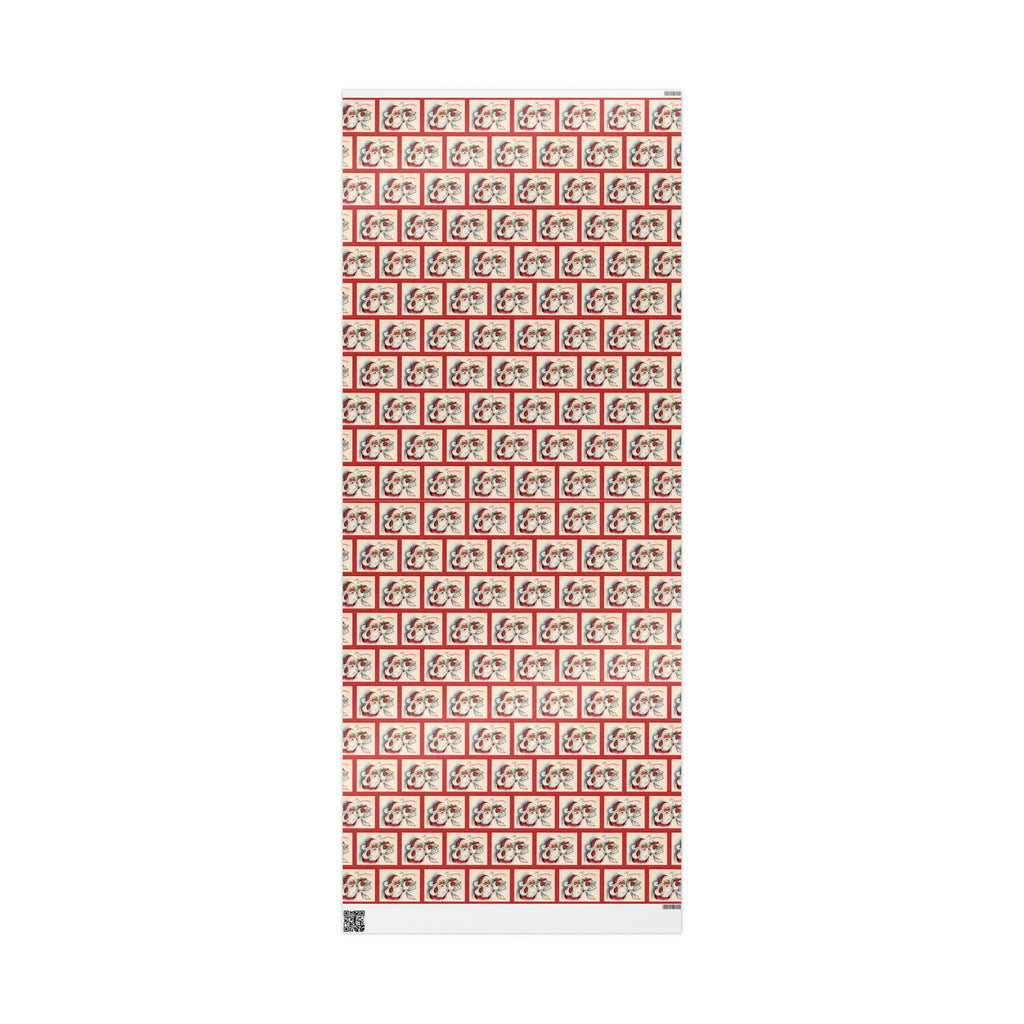 It's Christmas Santa With Calendar Retro Christmas Print Holiday Gift Wrap Paper - Glossy Or Matte