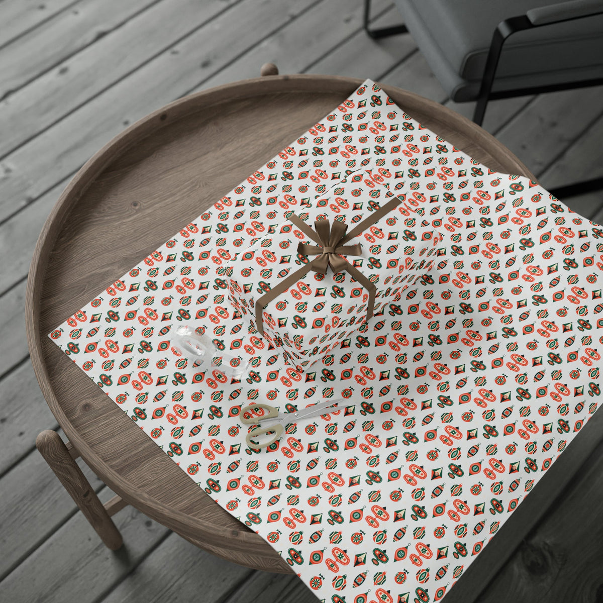 Atomic Retro Christmas Ornaments Atomic Retro Style Christmas Holiday Gift Wrap Paper - Glossy Or Matte