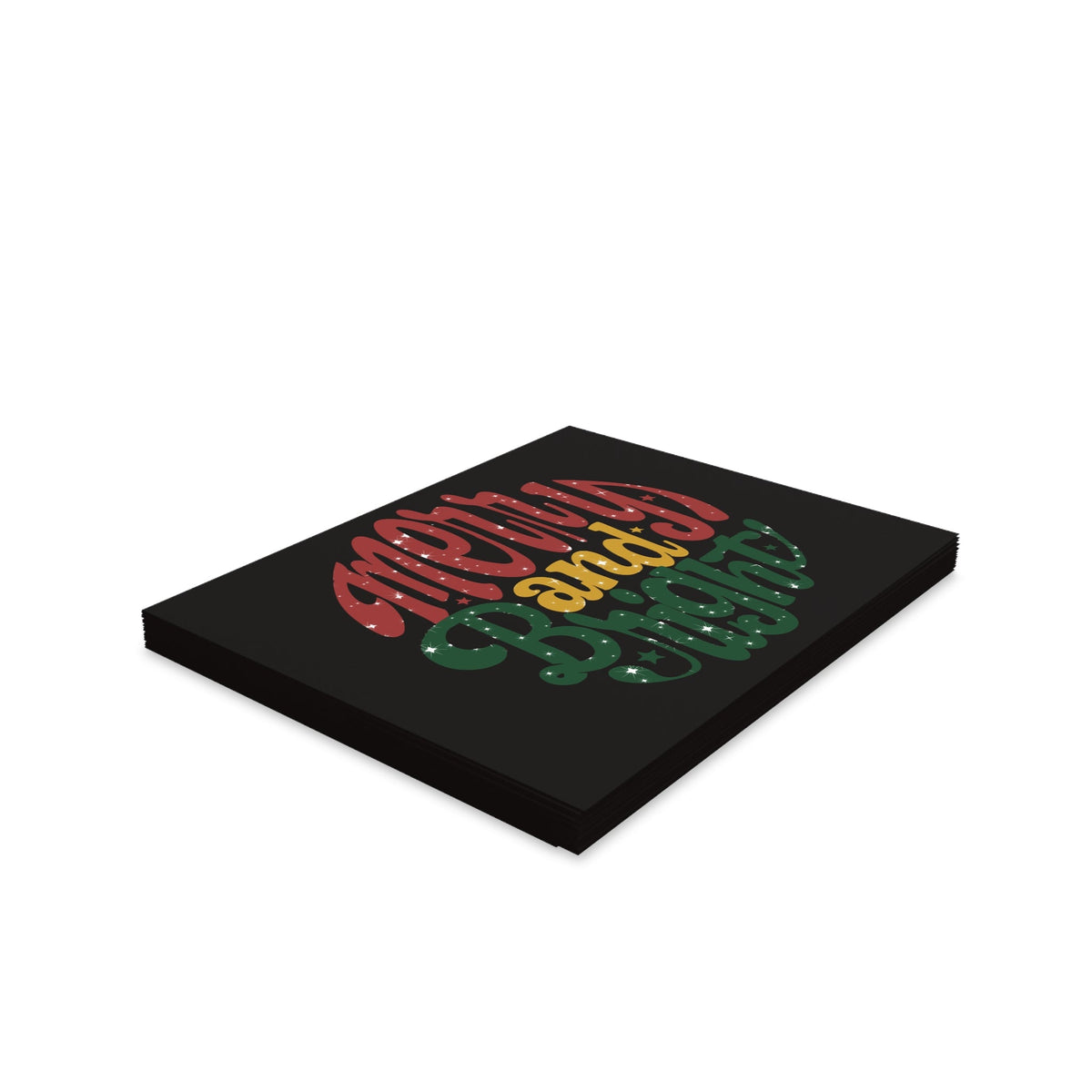Merry And Bright Christmas Matte Greeting Cards (8, 16, and 24 pcs)