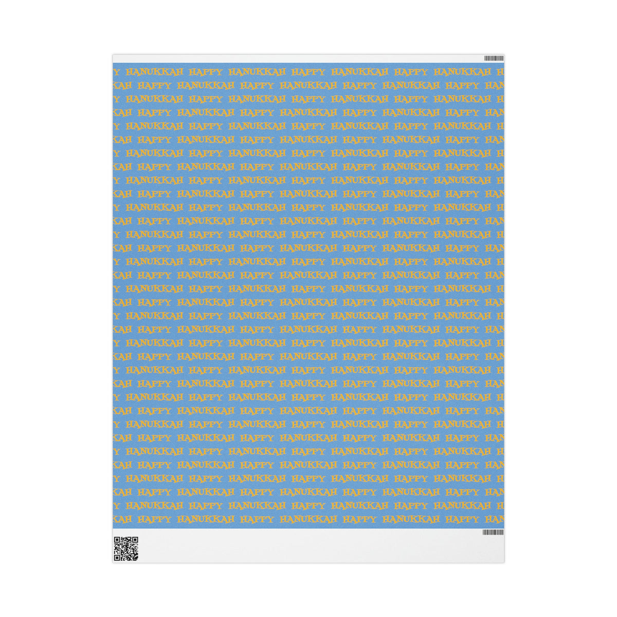 Happy Hanukkah Blue And Yellow Atomic Retro Style Holiday Gift Wrap Paper - Glossy Or Matte