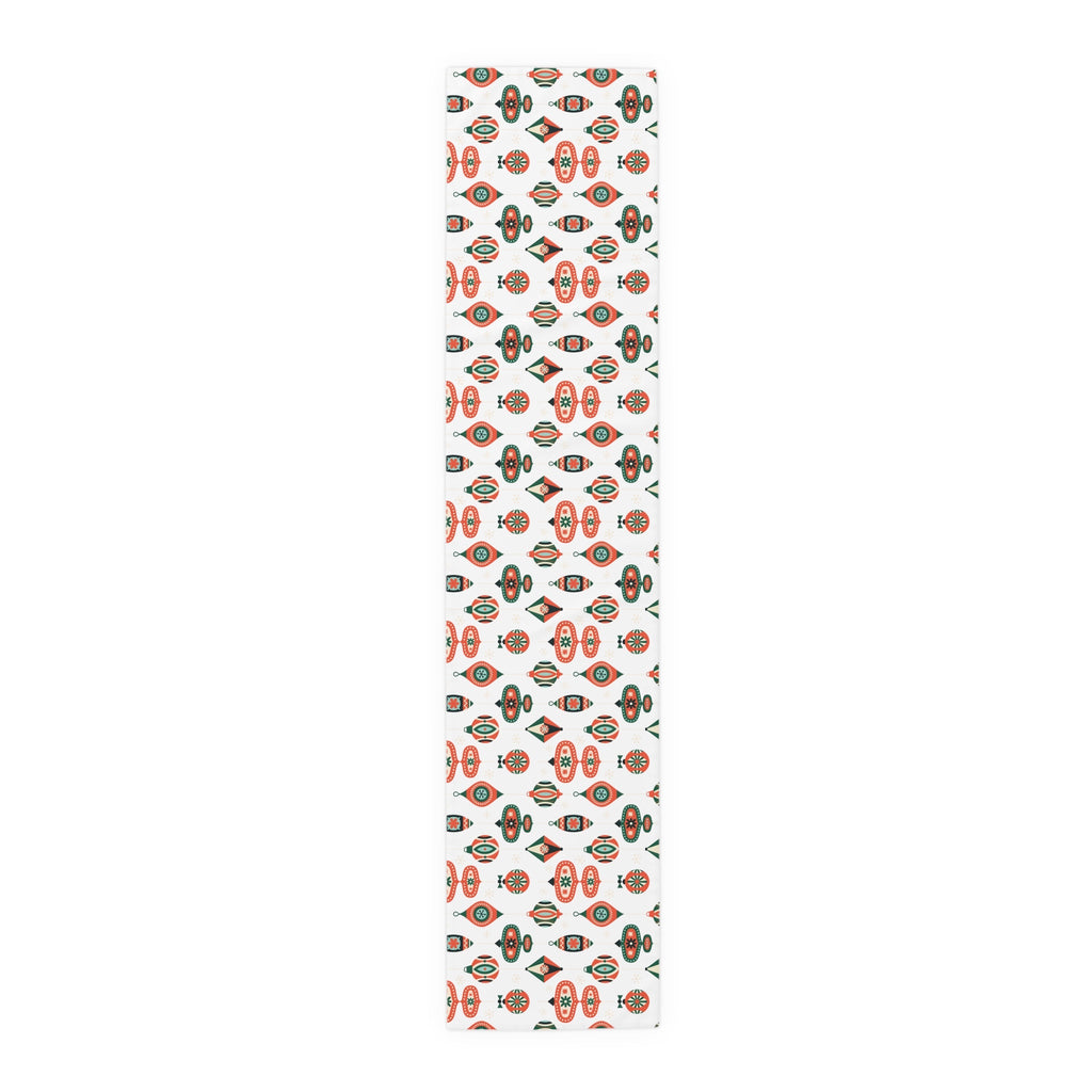 Atomic Retro Christmas Ornaments Atomic Mid Century Retro Style Holiday Table Runner - Cotton Or Polyester