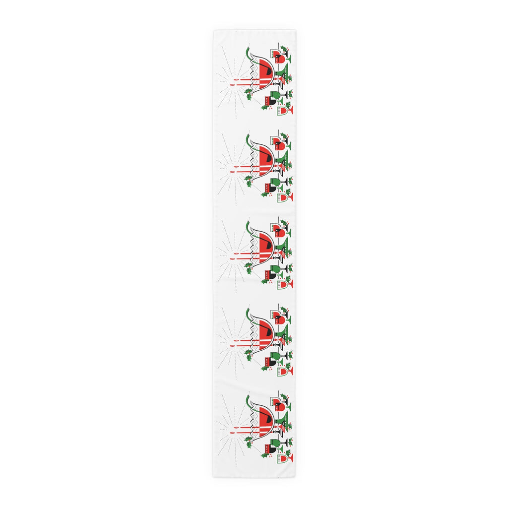 Christmas Cocktails Punchbowl 50s Mid Century Retro Christmas Print Home Decor Cotton Poly Table Runner