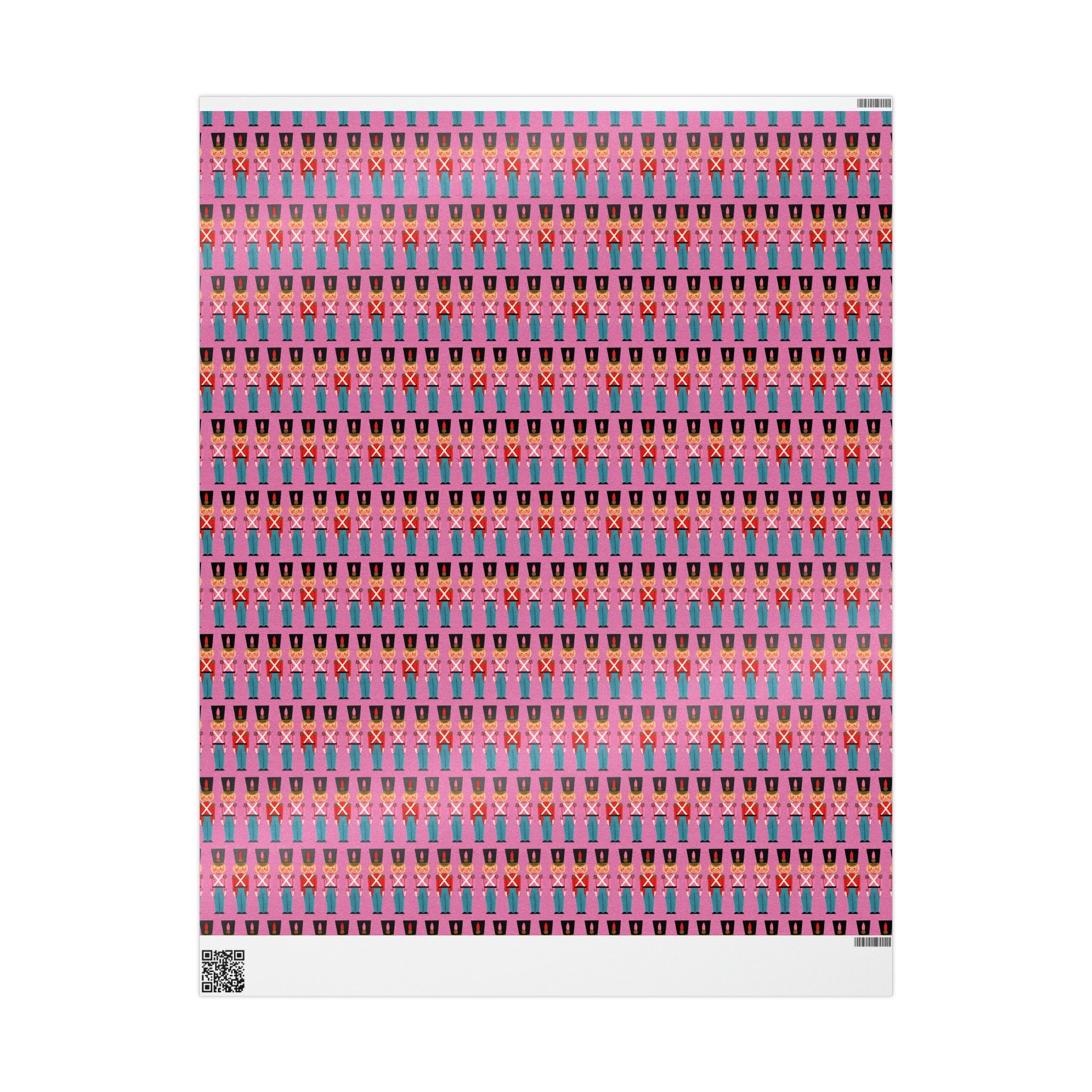 Christmas Toy Soldiers Pink Mid Century Retro Christmas Style Holiday Gift Wrap Paper - Glossy Or Matte