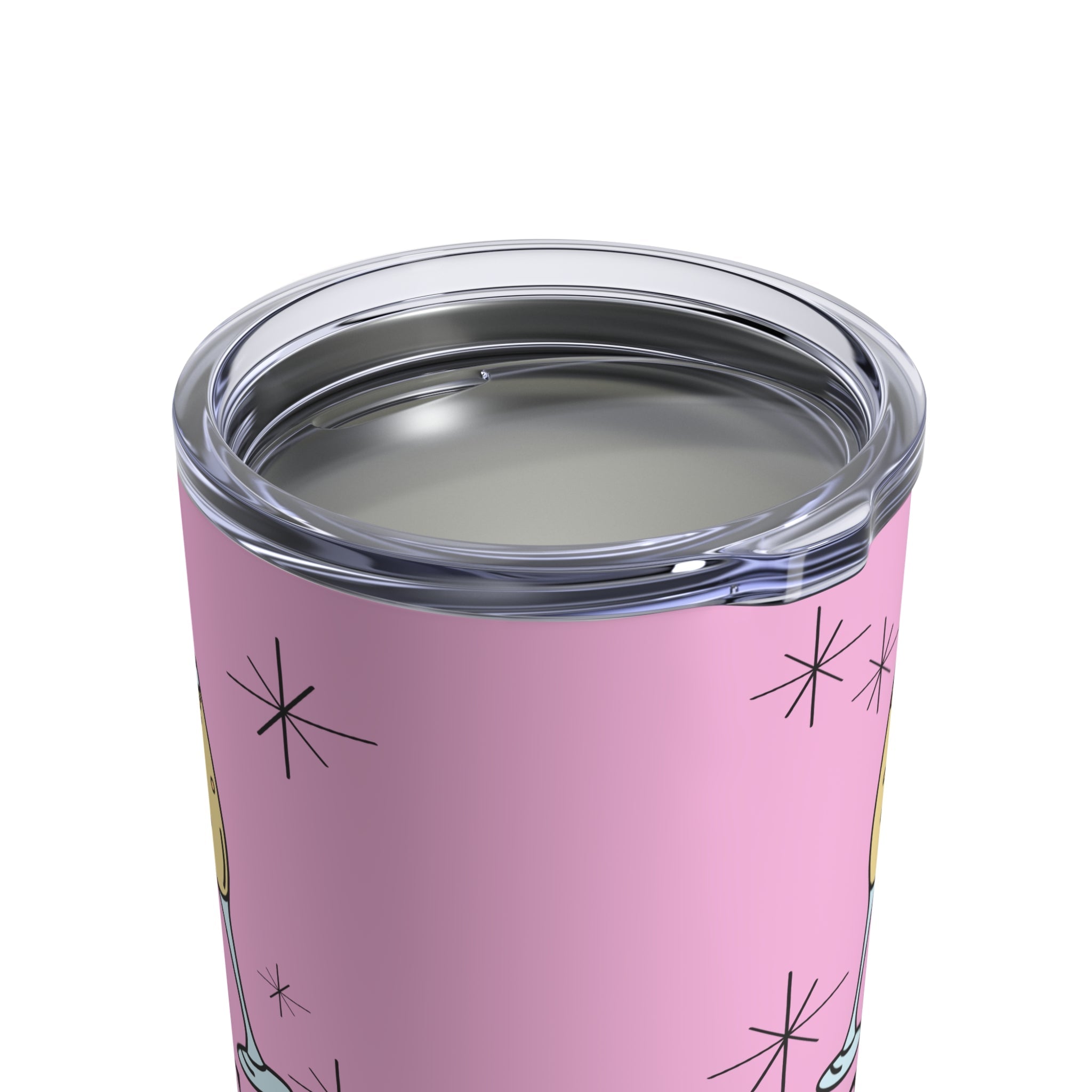 Prosecco Cocktails Mid Century Retro Style Stainless Steel Tumbler 10oz