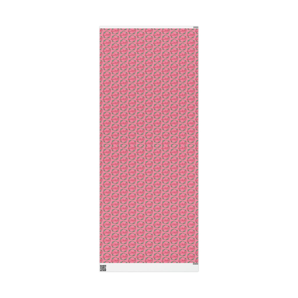 It's A Wonderful Life Christmas Wreath Pink Retro Style Holiday Gift Wrap Paper - Glossy Or Matte