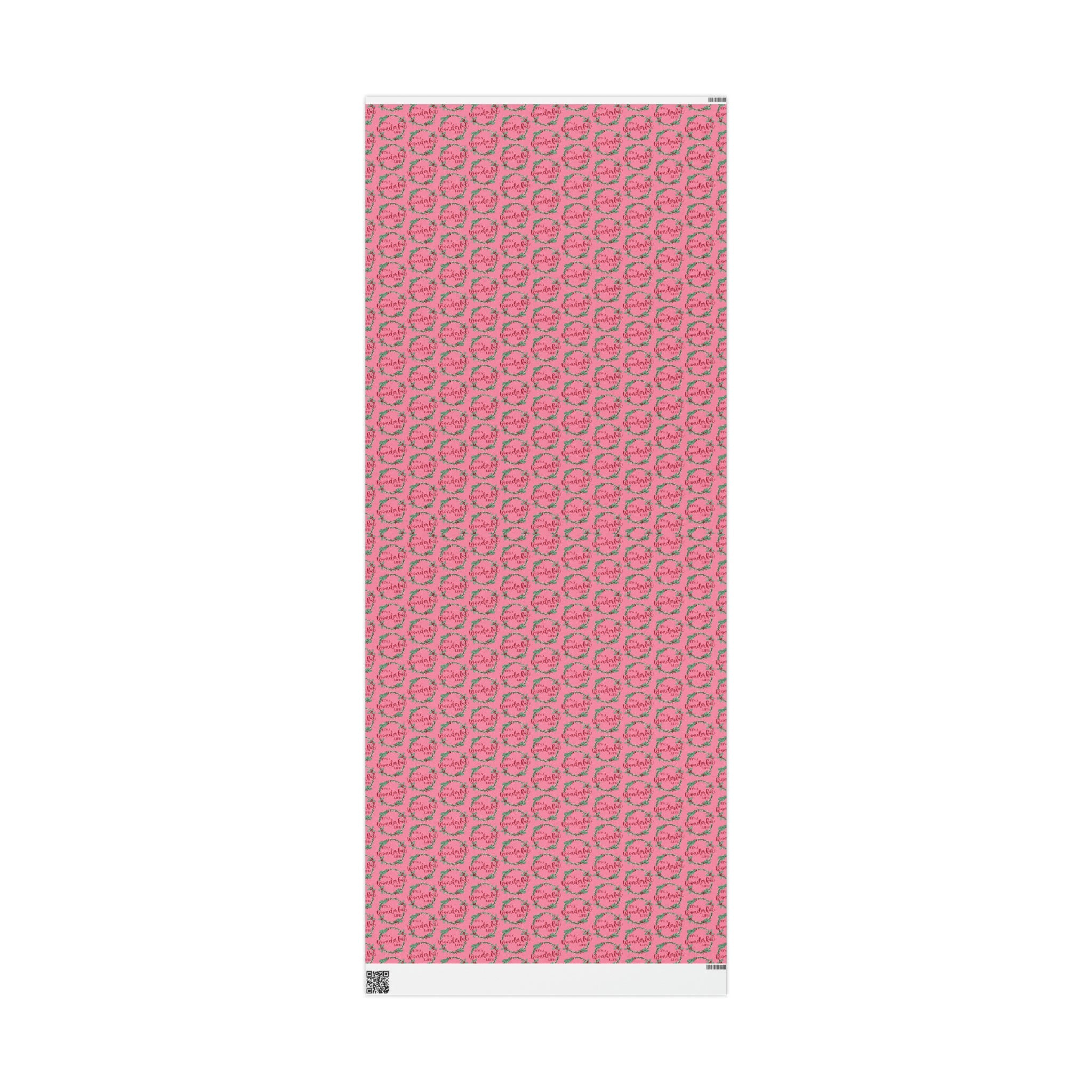 It's A Wonderful Life Christmas Wreath Pink Retro Style Holiday Gift Wrap Paper - Glossy Or Matte