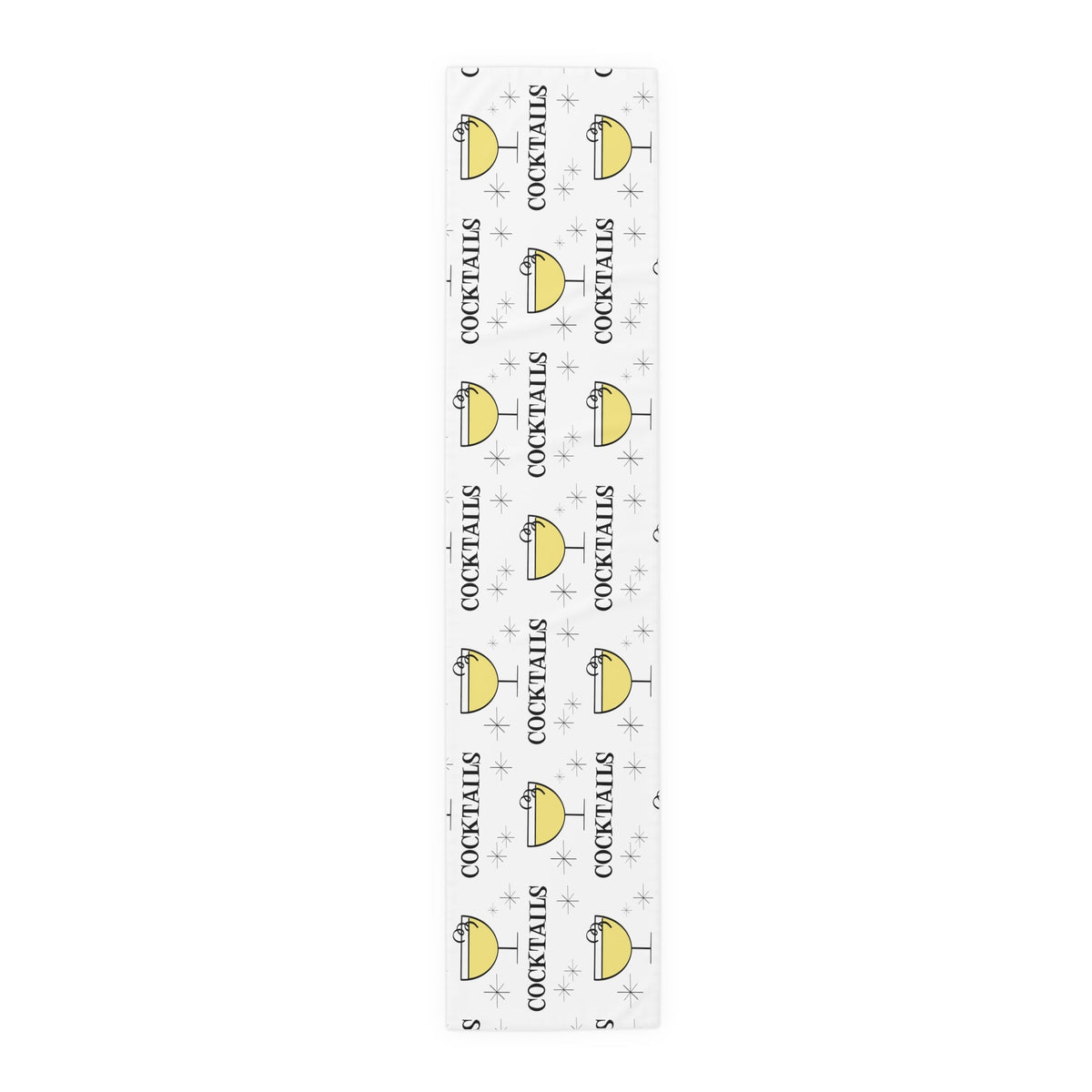 Cocktails Atomic Mid Century Retro Style Cotton Poly Table Runner