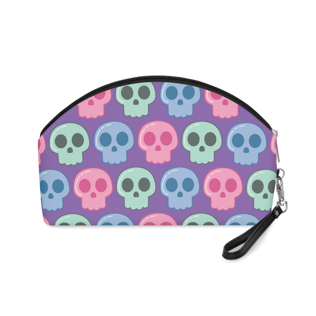 Pastel Skulls Purple Halloween Travel Cosmetic Makeup Bag