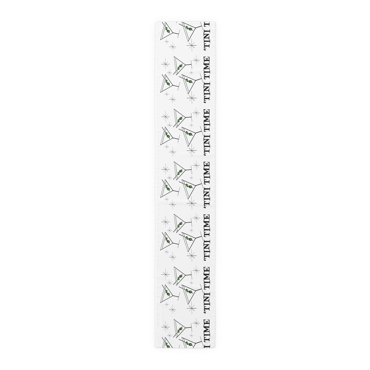 Tini Time Martini Cocktails Atomic Mid Century Retro Style Cotton Poly Table Runner