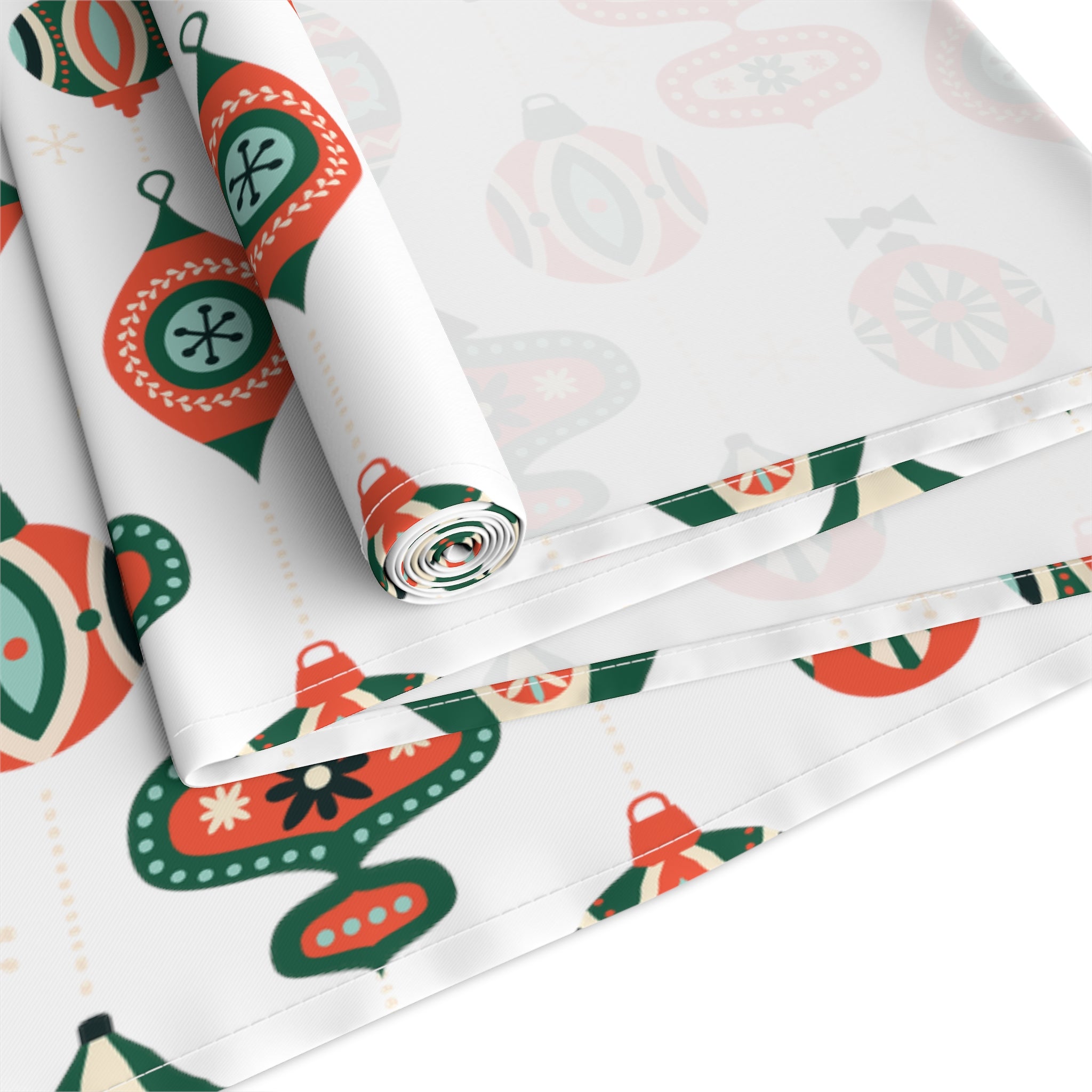 Atomic Retro Christmas Ornaments Atomic Mid Century Retro Style Holiday Table Runner - Cotton Or Polyester