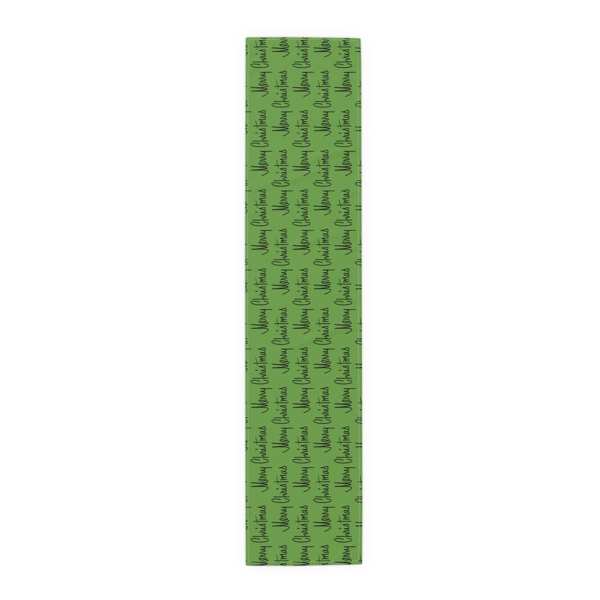 Merry Christmas Mid Century Retro Style Green Christmas Print Home Decor Cotton Poly Table Runner