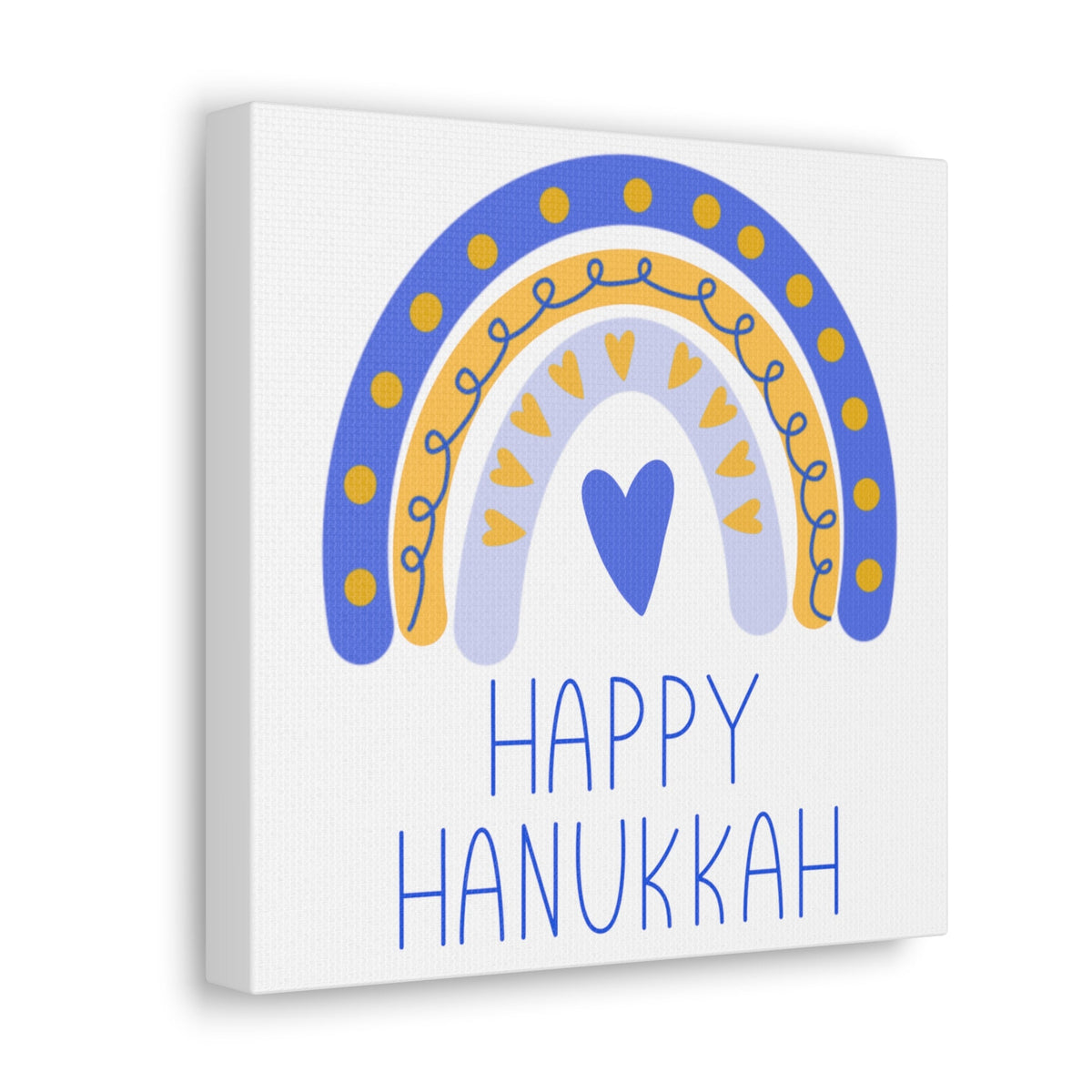Happy Hanukkah Boho Rainbow Canvas Gallery Wrap