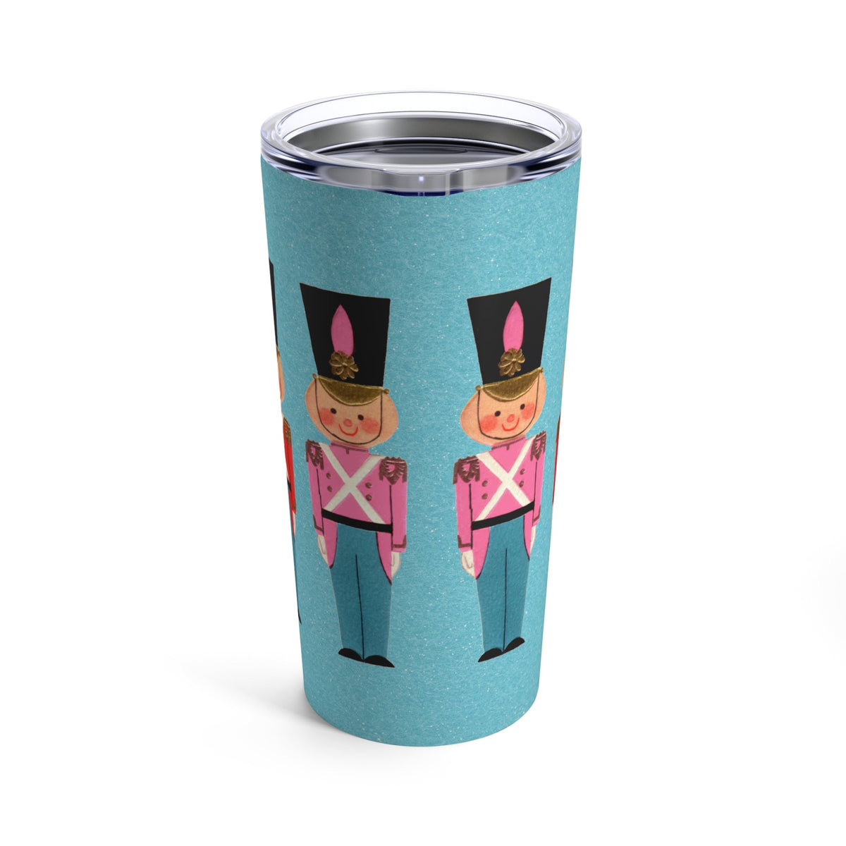 Christmas Toy Soldiers Mid Century Retro Blue Christmas Print Stainless Steel Tumbler 20oz