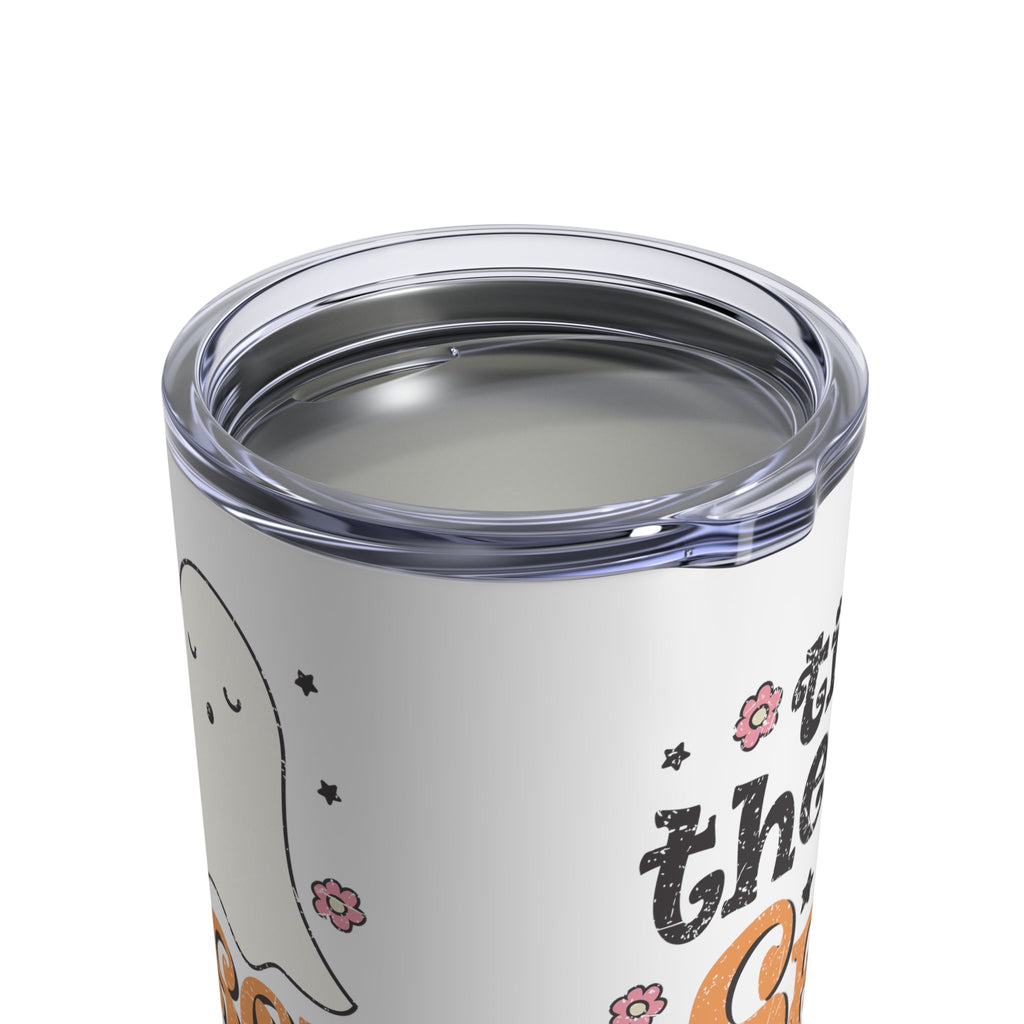 Tis The Season Trick Or Treat Ghost Distressed Halloween Print Autumn Retro Style Stainless Steel Tumbler 10oz
