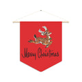 Merry Christmas Reindeer Red Retro Style Christmas Print Wall Hanging Banner Flag