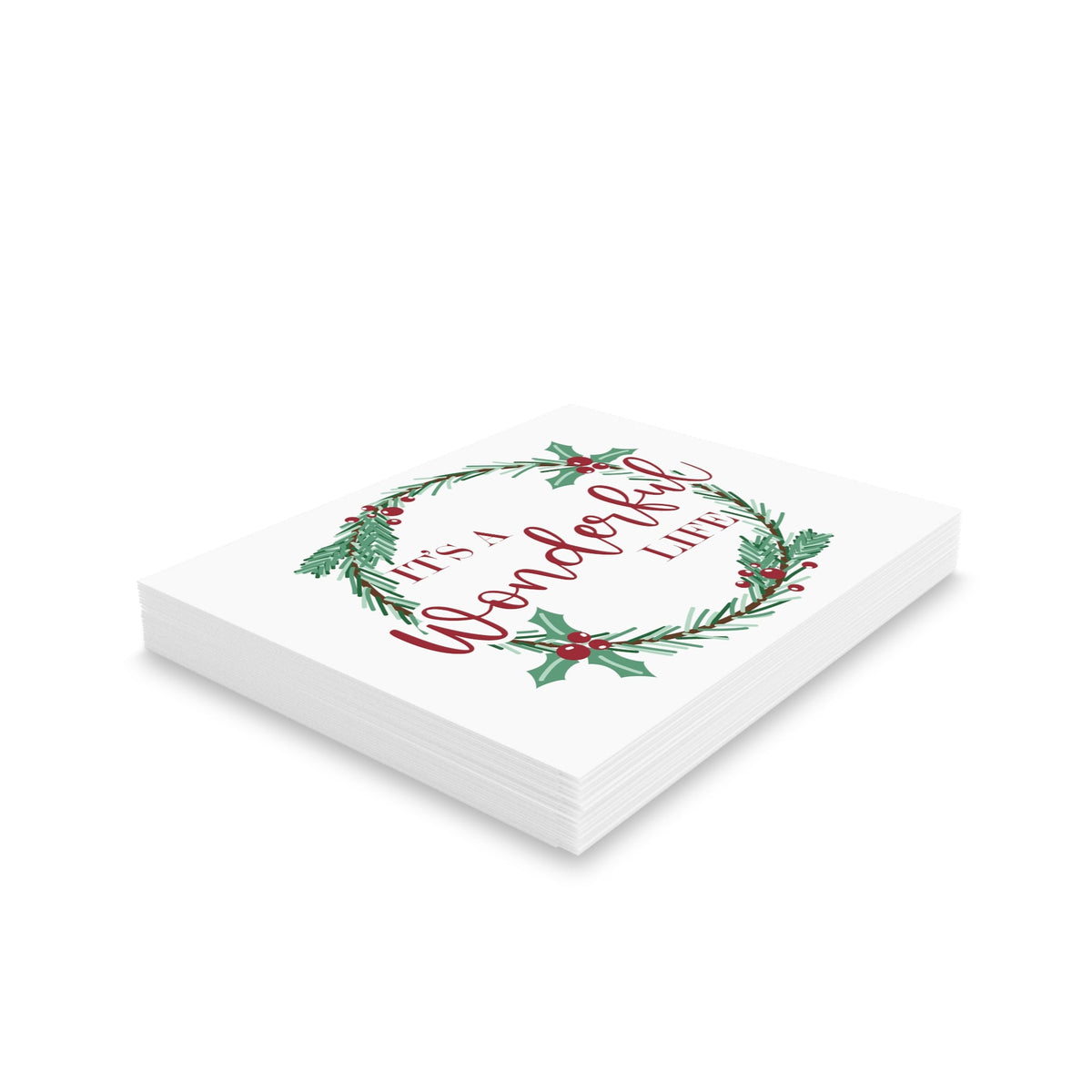 It's A Wonderful Life Christmas Wreath Matte Greeting Cards (8, 16, and 24 pcs)