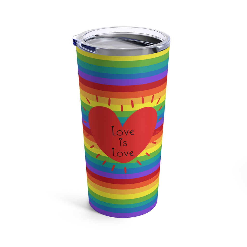 Love Is Love Rainbow Heart Stainless Steel Tumbler 20oz