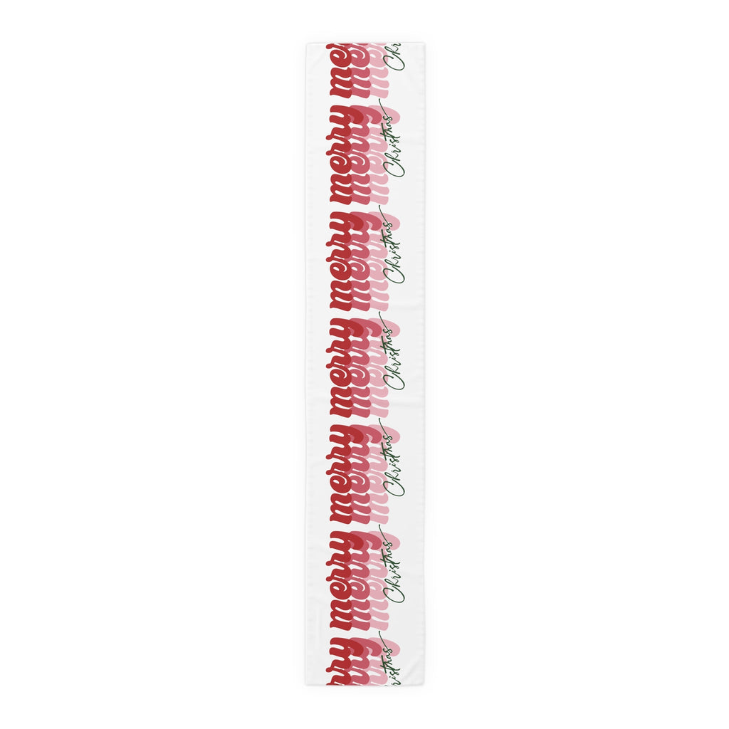 Merry Merry Merry Christmas Retro Style Christmas Print Home Decor Cotton Poly Table Runner