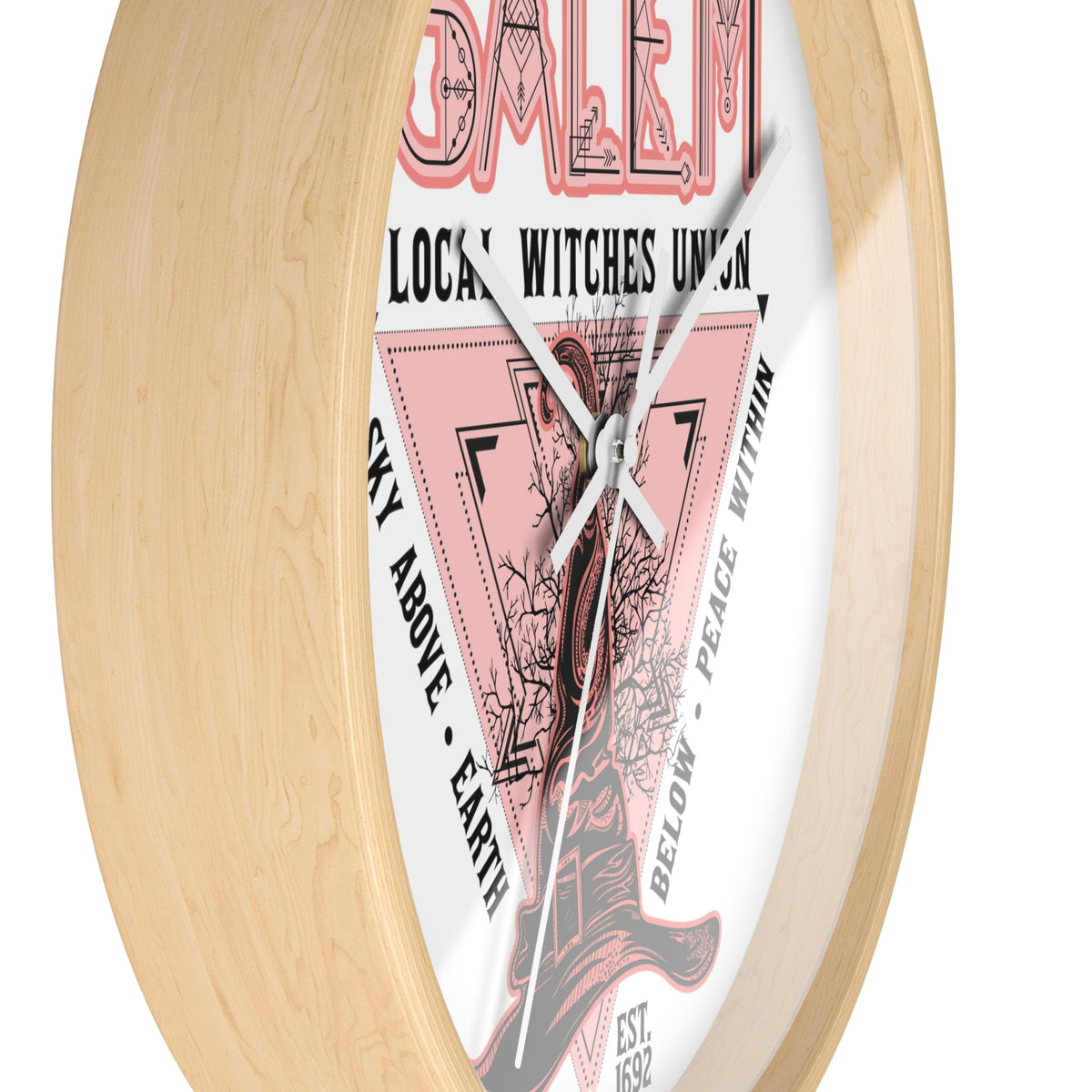 Salem Witches Union Halloween Fall Print Decor Wall Clock