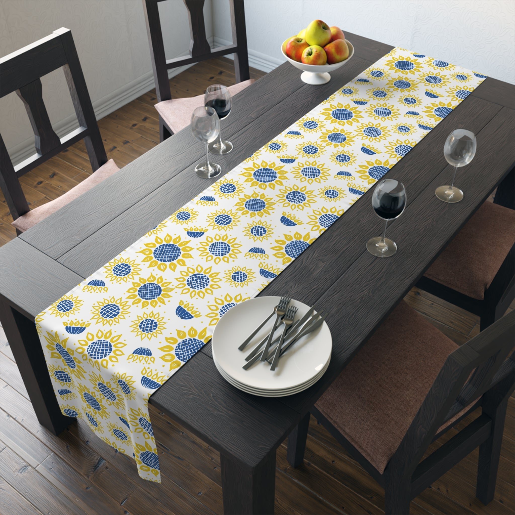 Ukrainian Country Sunflowers Polyester Table Runner