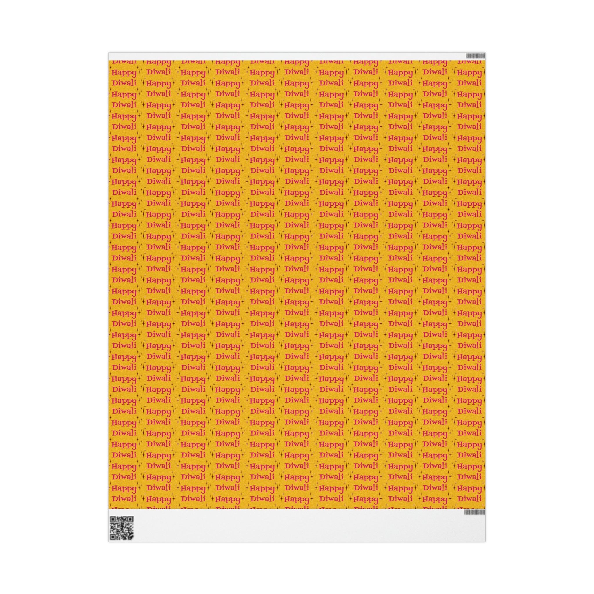 Happy Diwali Starburst Atomic Mid Century Retro Style Holiday Gift Wrap Paper - Glossy Or Matte