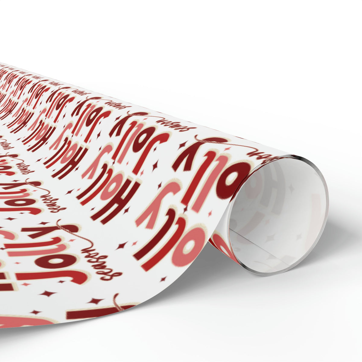 Holly Jolly Season Retro Style Christmas Print Holiday Gift Wrap Paper - Glossy Or Matte