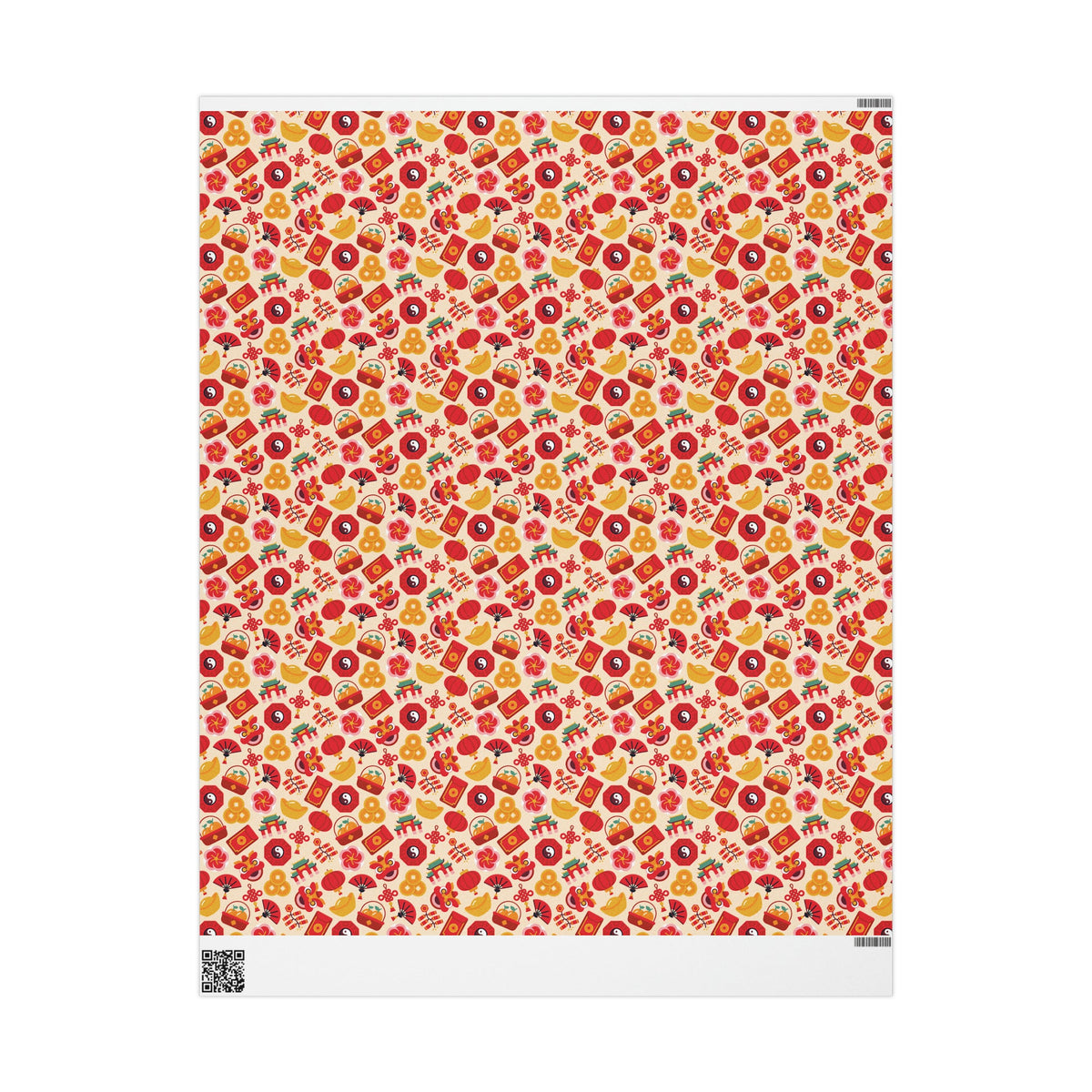 Lunar New Year Of The Dragon Spring Festival Holiday Gift Wrap Paper - Glossy Or Matte
