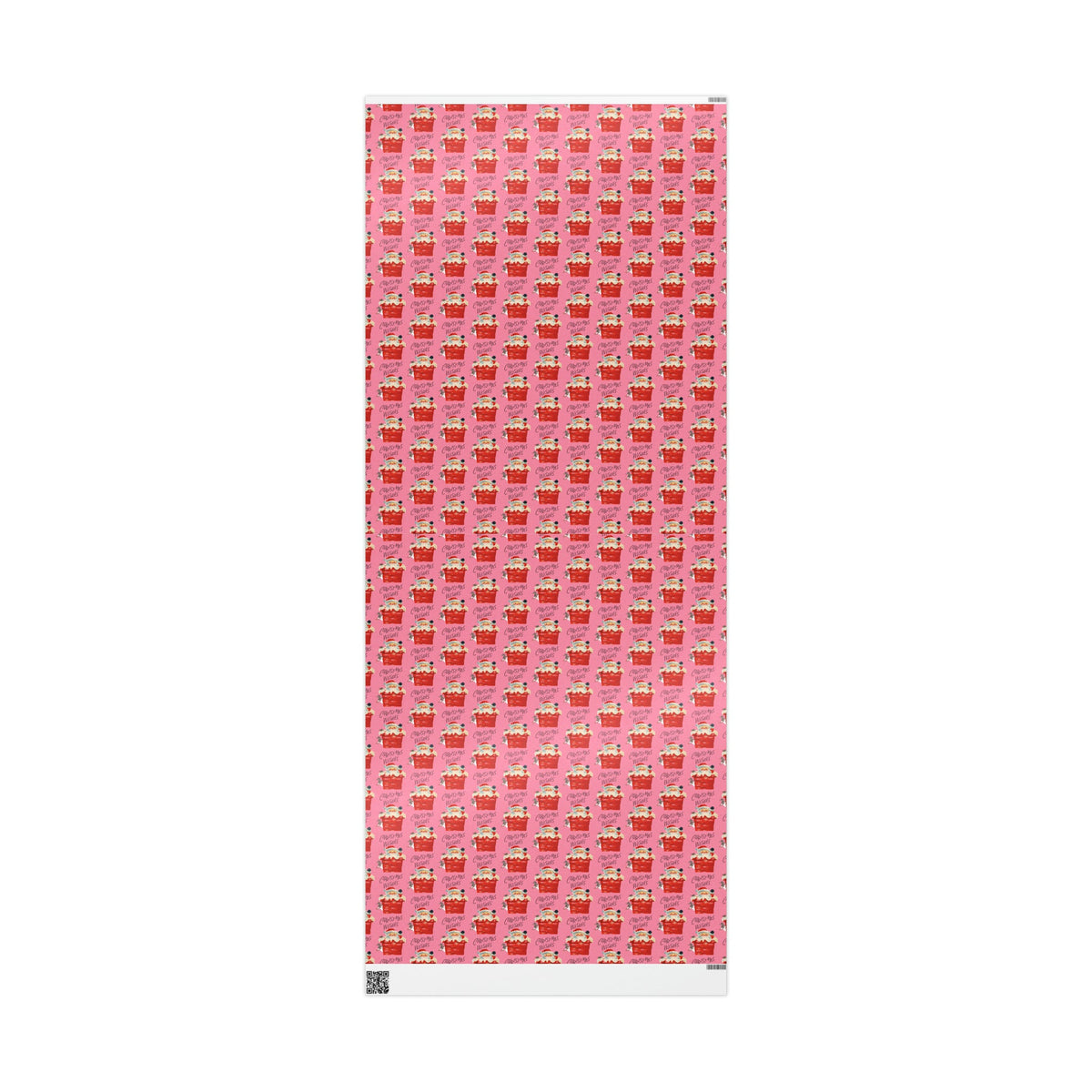 Christmas Wishes Santa In Chimney Pink Mid Century Retro Christmas Style Holiday Gift Wrap Paper - Glossy Or Matte