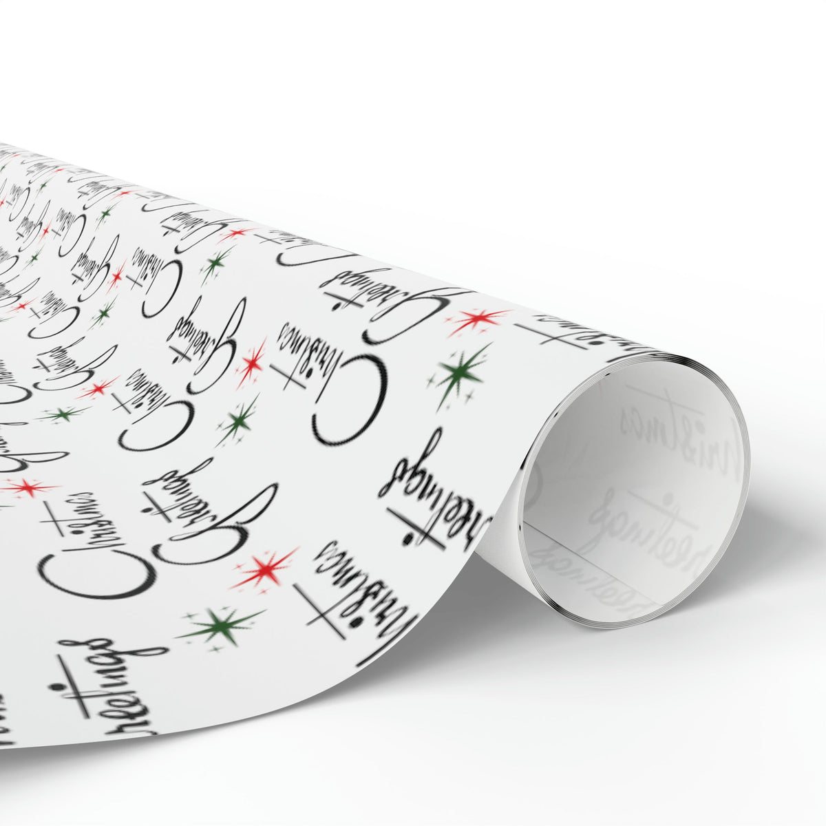 Christmas Greetings Starburst Atomic Mid Century Retro Christmas Style Holiday Gift Wrap Paper - Glossy Or Matte