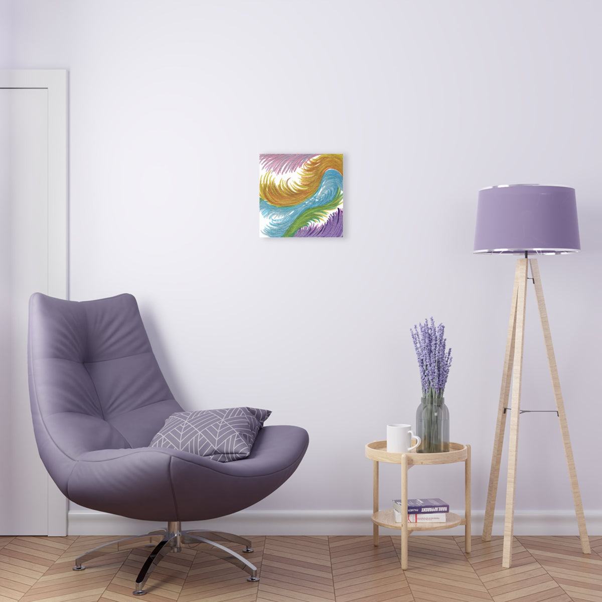 Space Feathers Caden Caraco Acrylic Print