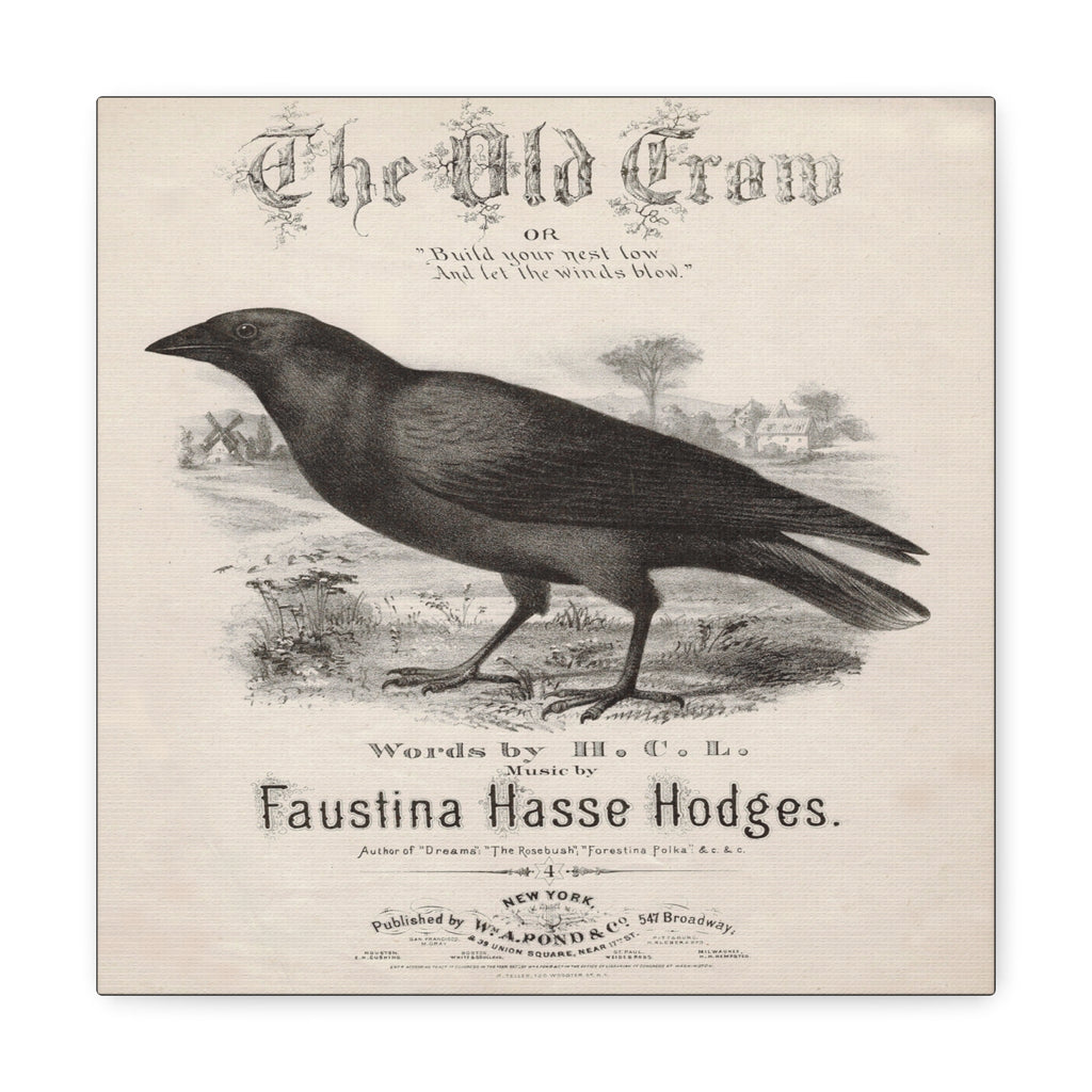 The Old Crow Retro Sheet Music Cover Print Canvas Gallery Wraps