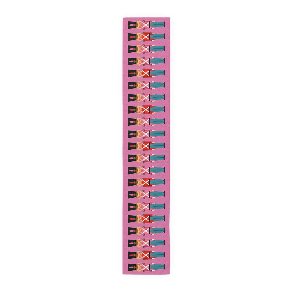 Christmas Toy Soldiers Pink Mid Century Retro Christmas Print Home Decor Cotton Poly Table Runner