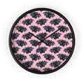 Cute Pink Bats Halloween Print Decor Wall Clock