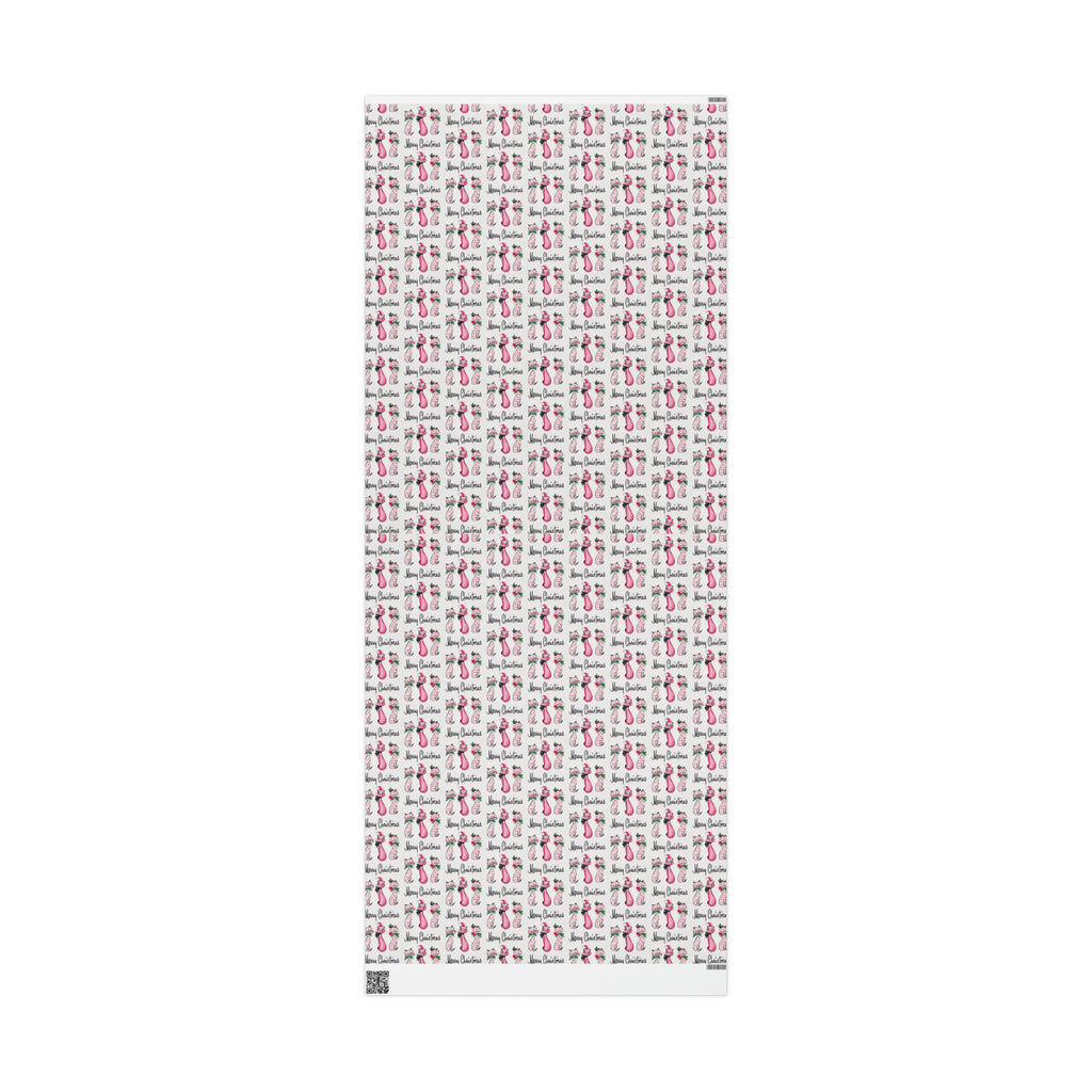 Merry Christmas Cats Mid Century Retro Christmas Print Holiday Gift Wrap Paper - Glossy Or Matte