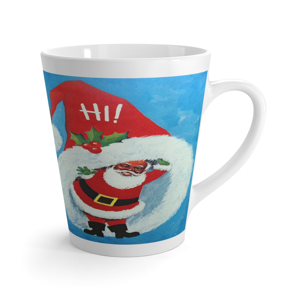 Hi Winking Santa Mid Century Retro Christmas Print Latte Mug
