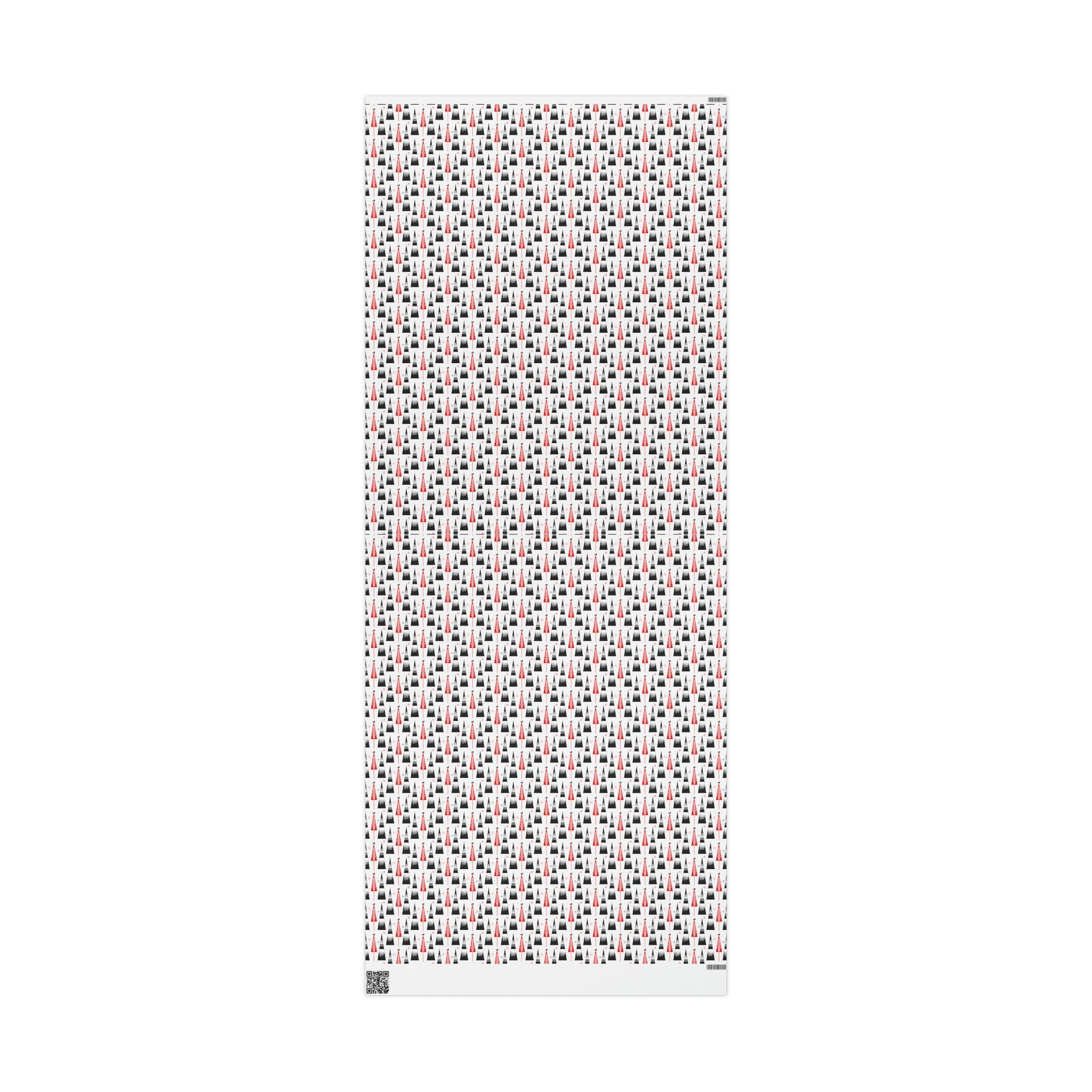 Retro Christmas Trees Mid Century Retro Christmas Print Holiday Gift Wrap Paper - Glossy Or Matte
