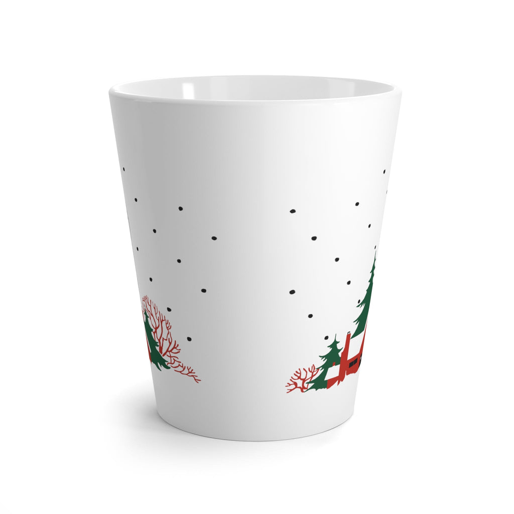 Cozy Winter Christmas Home Mid Century Retro Christmas Print Latte Mug