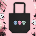 Pastel Goth Skulls Cute Halloween Eco Cotton Tote Bag