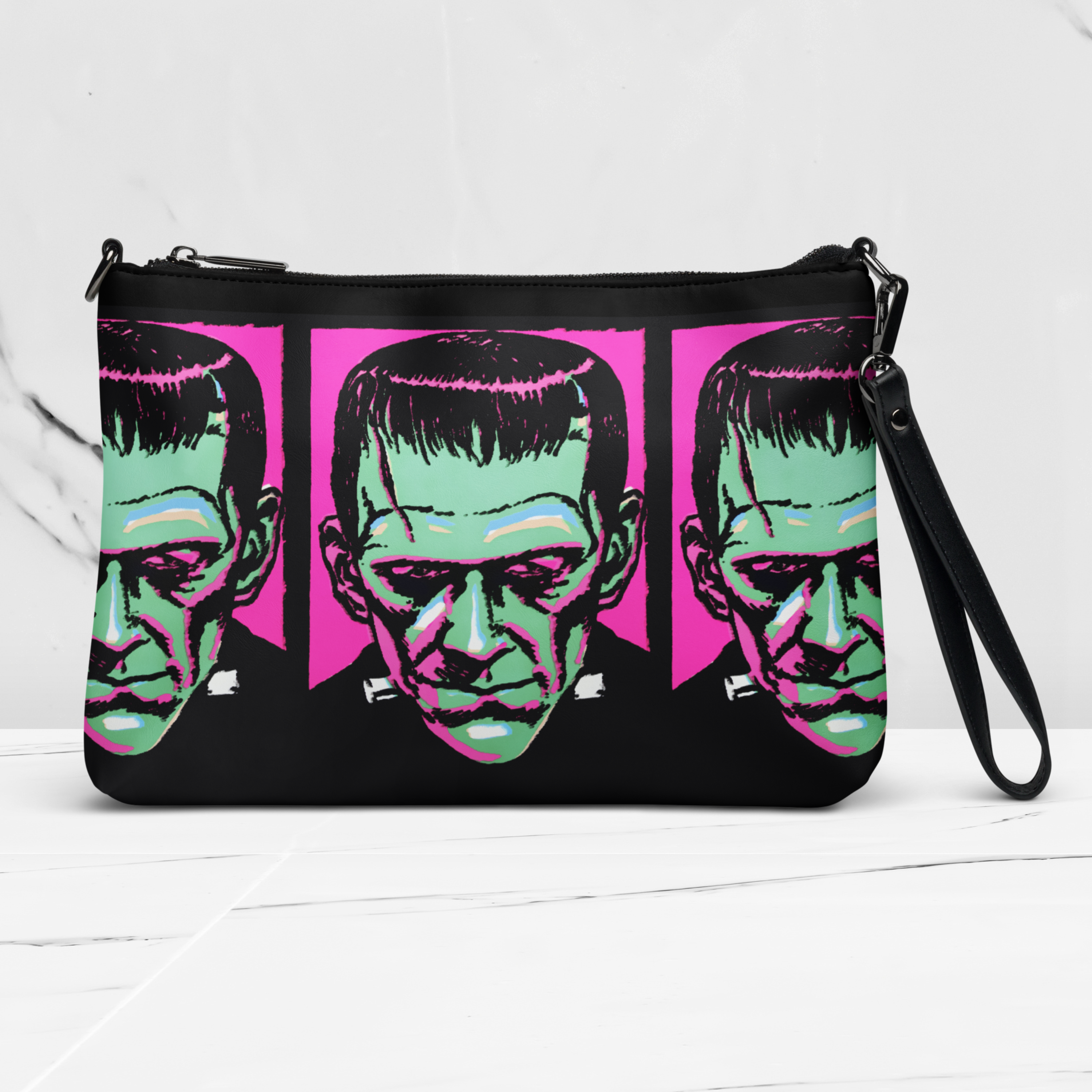Frankenstein Monster Gothic Horror Retro Halloween Print Crossbody Bag Purse