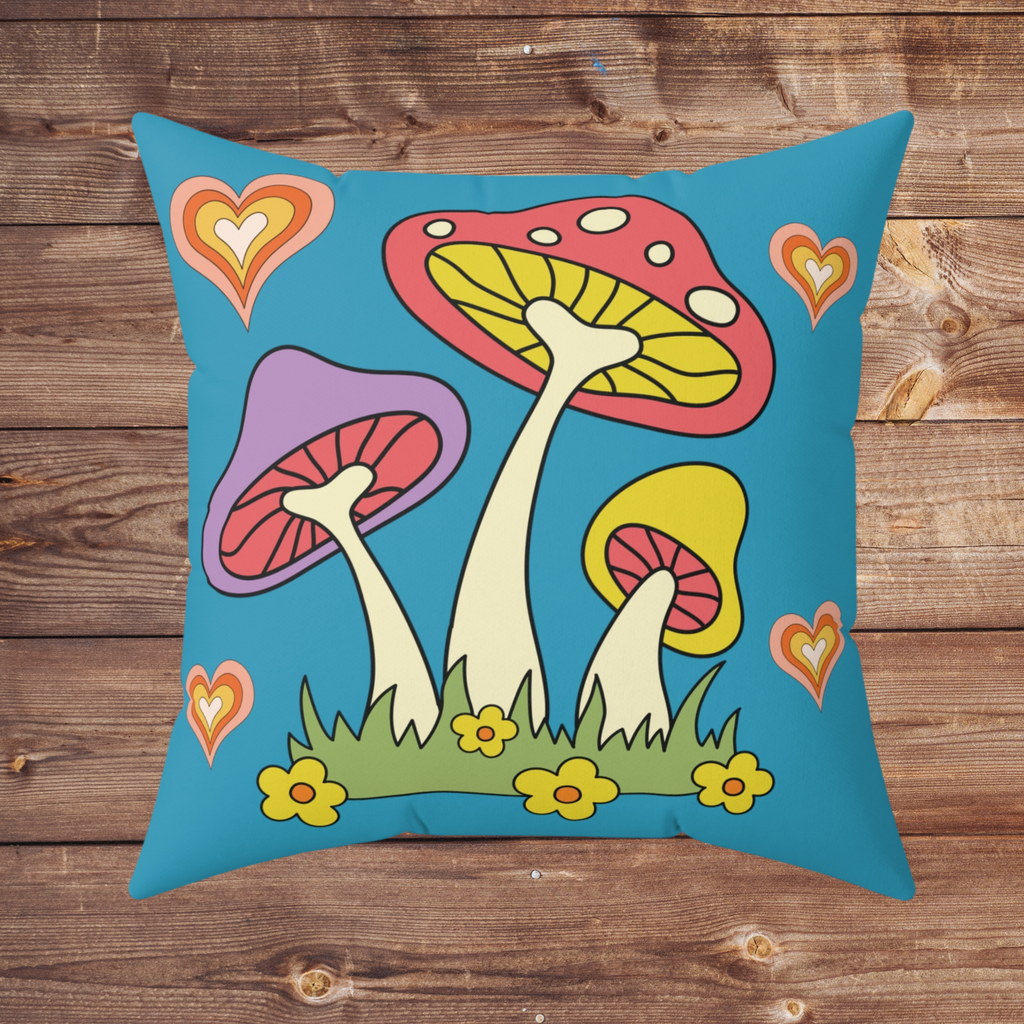 Mushroom Pillow Style Spun Polyester Square Pillow