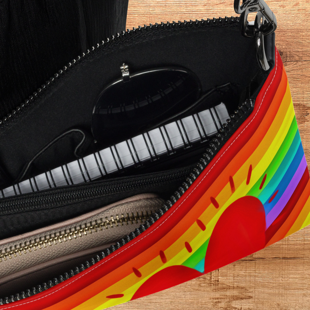 Rainbow Love Pride Crossbody Bag Shoulder Purse Wristlet Clutch