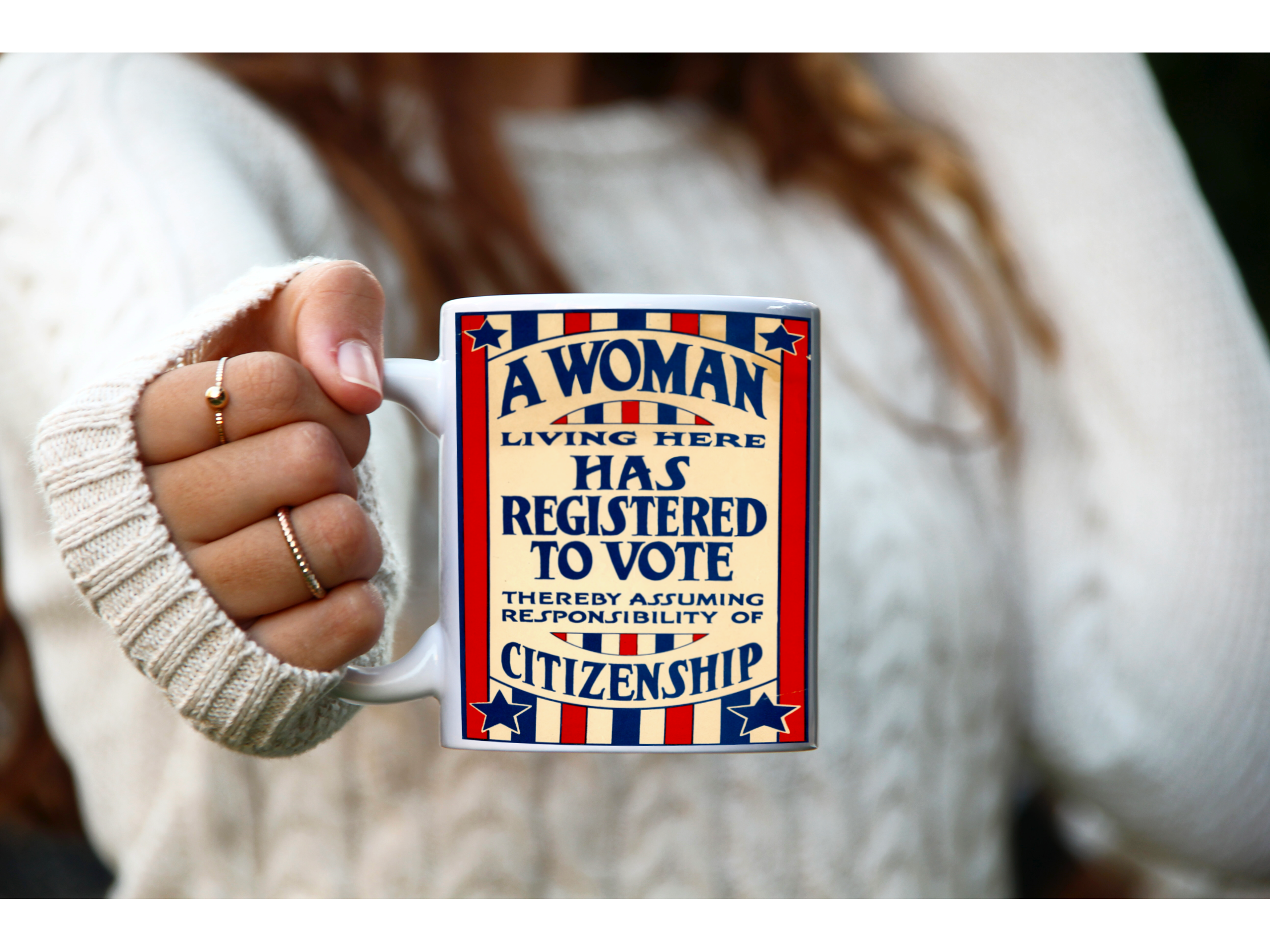 A Woman Living Here Has Registered To Vote Glossy Coffee Mug