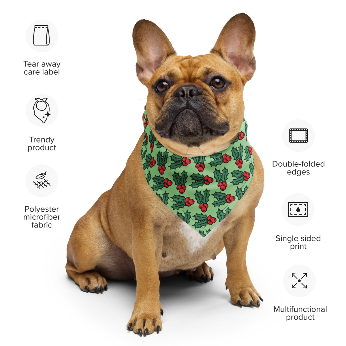 Christmas Holly Bandana for Pets and Humans
