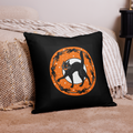 Black Cats Full Moon Retro Halloween Black Square Pillow