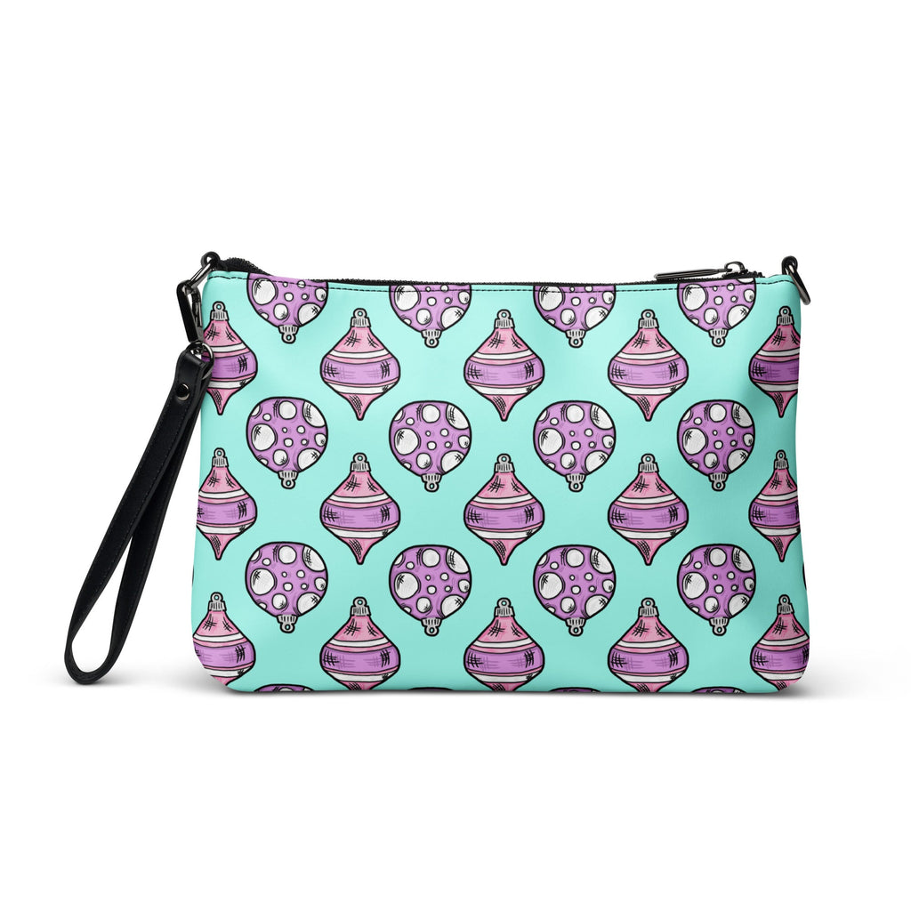 Pink Purple Christmas Ornaments Teal Crossbody Bag Purse