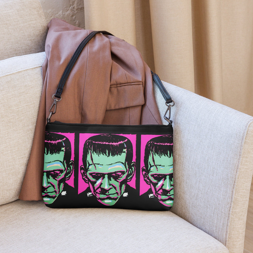 Frankenstein Monster Gothic Horror Retro Halloween Print Crossbody Bag Purse