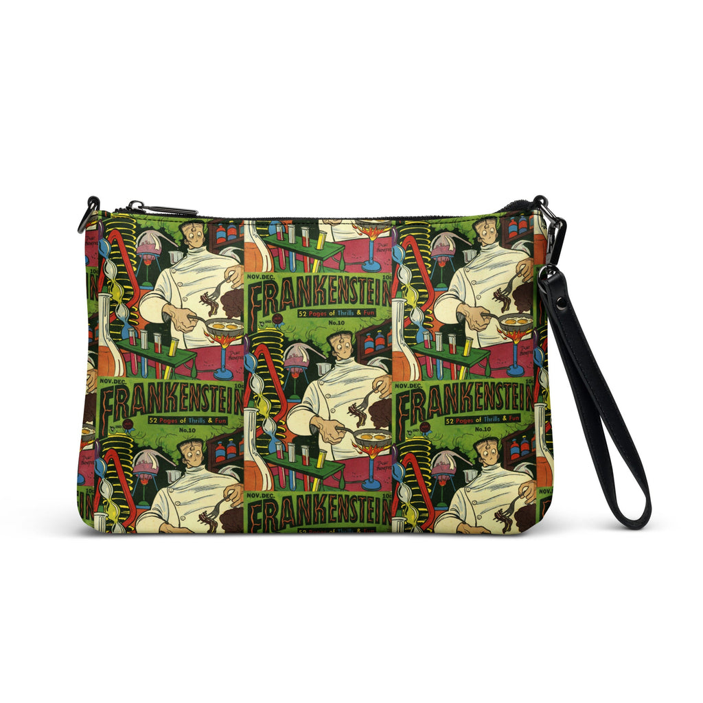 Frankenstein Comic Book Cover Retro Vintage Halloween Print Crossbody Bag Shoulder Purse Wristlet Clutch