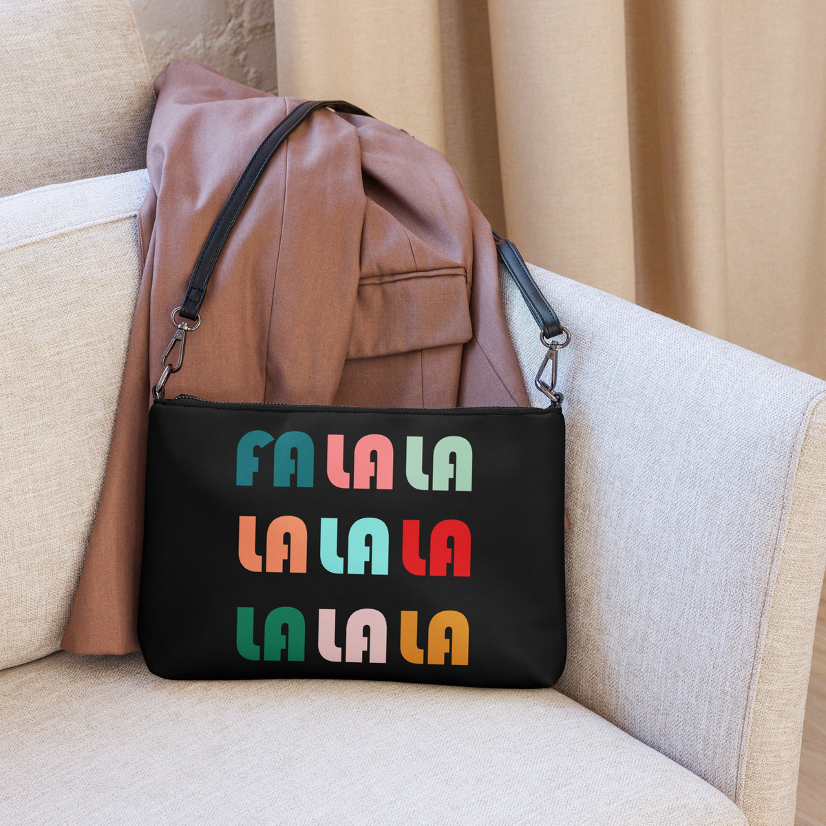 Fa La La La Christmas Retro Style Crossbody Bag Purse