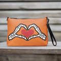 Skeleton Heart Hands Halloween Crossbody Bag Purse
