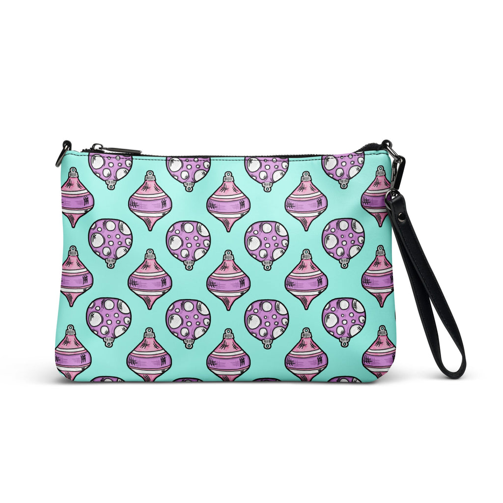 Pink Purple Christmas Ornaments Teal Crossbody Bag Purse